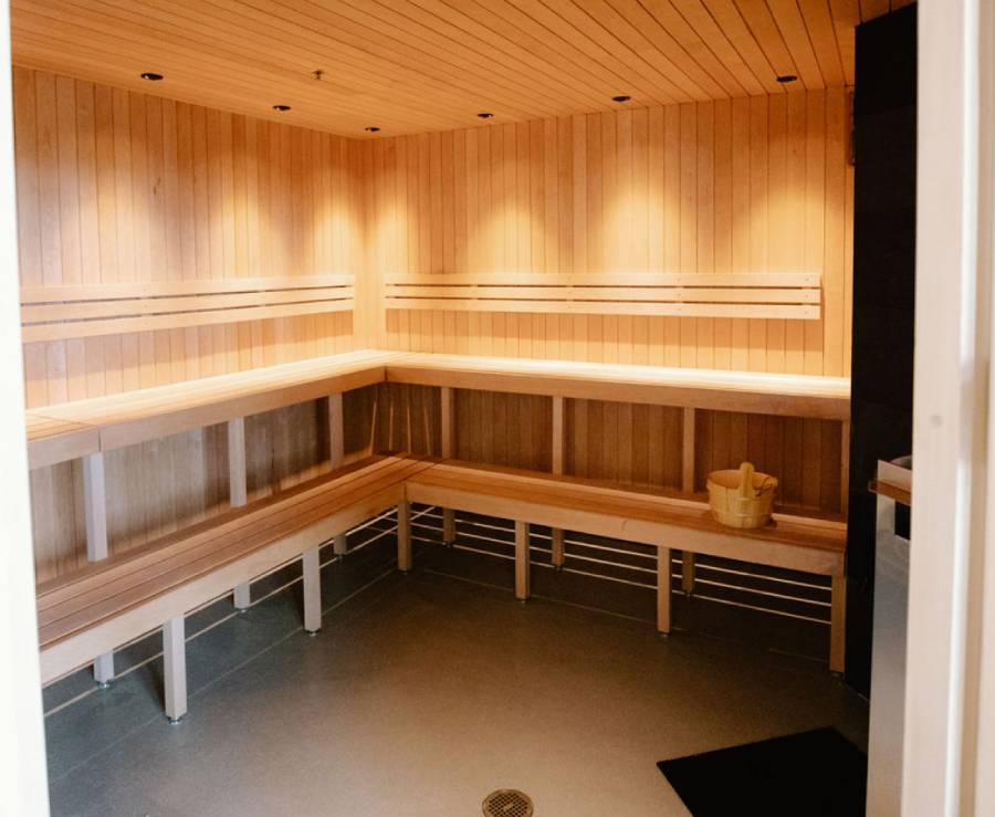 the sauna