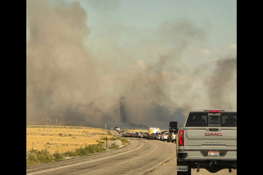 The Lava Trail fire has closed Highway 20 as of Wednesday evening. | Courtesy Kelsey Kunkler Stetz
