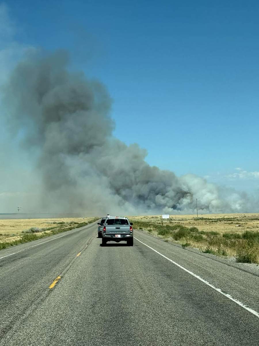The Lava Trail fire has closed Highway 20 as of Wednesday evening. | Courtesy Vonda Dorner