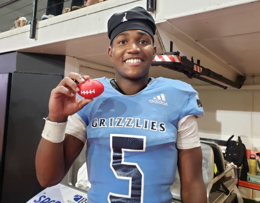 Zyan Crockett of Skyline earned the East Idaho Sports Player of the Game ball after the Grizzlies' win on Saturday. | Allan Steele, EastIdahoSports.com.