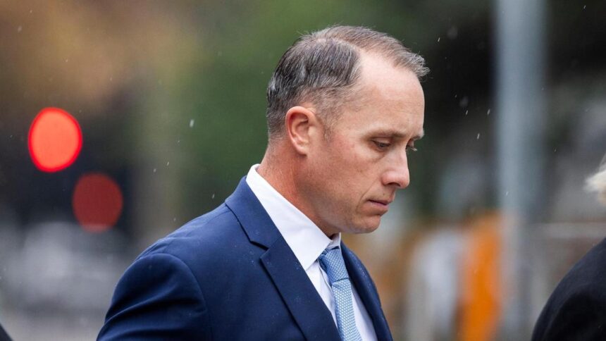 Ex-Caldwell Police Sgt. Ryan Bendawald leaves the Boise Federal Courthouse with legal counselors in November 2023, after pleading not guilty to felonies stemming from sexual misconduct allegations from 2017 to 2021. | Darin Oswald, Idaho Statesman