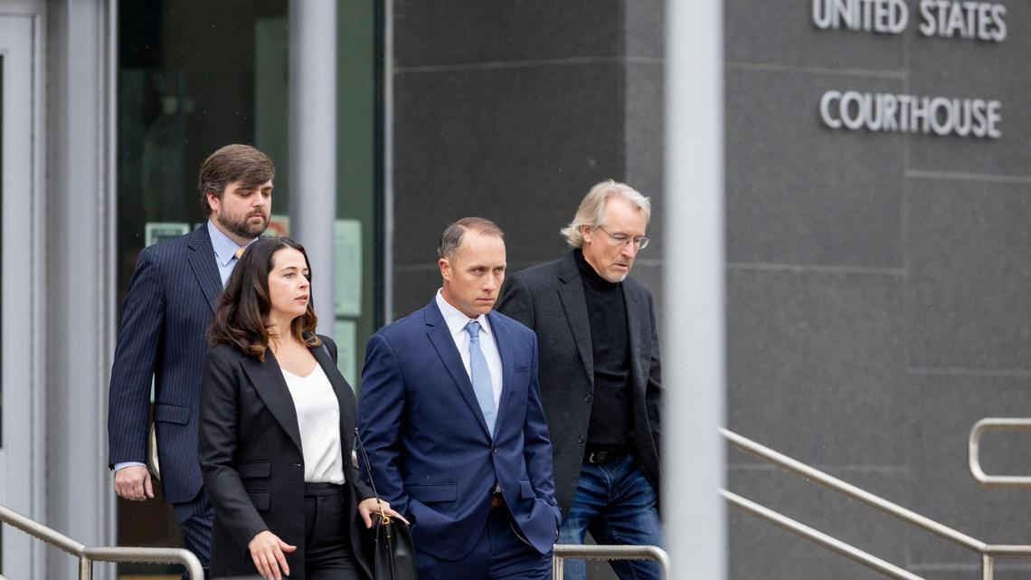 Ex-Caldwell Police Sgt. Ryan Bendawald walks away from the James A. McClure Federal Building and Courthouse in Boise after being acquitted of all five felony counts of sexually assaulting women and soliciting sexual favors. A jury handed down the verdict Thursday, Sept. 18, 2025. | Darin Oswald, Idaho Statesman