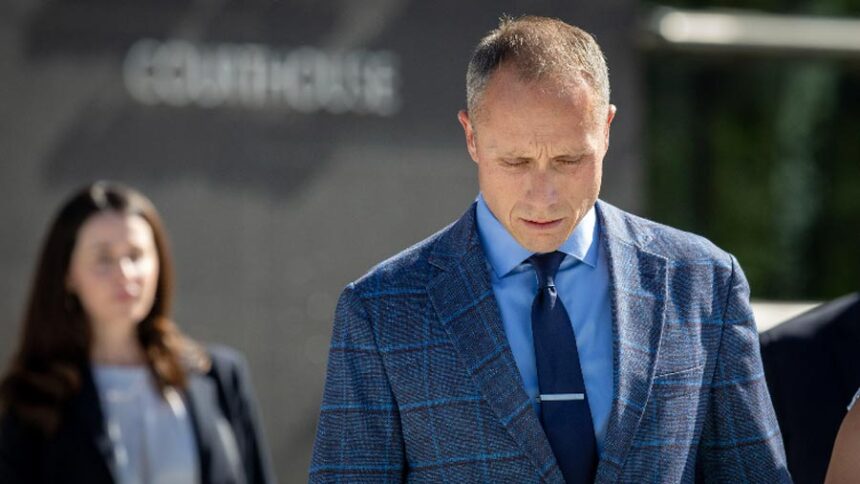 Ex-Caldwell Police Sgt. Ryan Bendawald walks away from the James A. McClure Federal Building and Courthouse in Boise after being acquitted of all five felony counts of sexually assaulting women and soliciting sexual favors. A jury handed down the verdict Thursday, Sept. 18, 2025. | Darin Oswald, Idaho Statesman