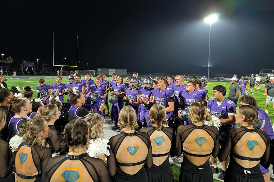 Century football, dance team and cheerleaders