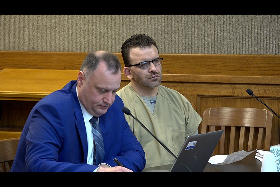 Serhiy Stavynskyy (left) and Maxie Riddle (right) during his sentencing on Sept. 15 before District Judge Dane Watkins Jr. | Daniel V. Ramirez, EastIdahoNews.com