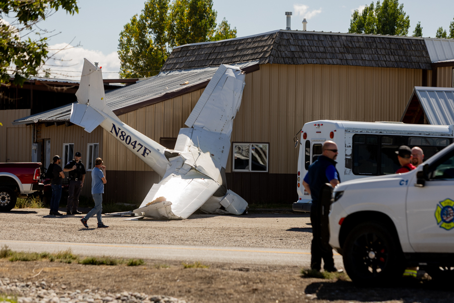 A plane crashed Wednesday morning near the intersection of East 200 North and West Yellowstone Highway. | Daniel V. Ramirez, EastIdahoNews.com