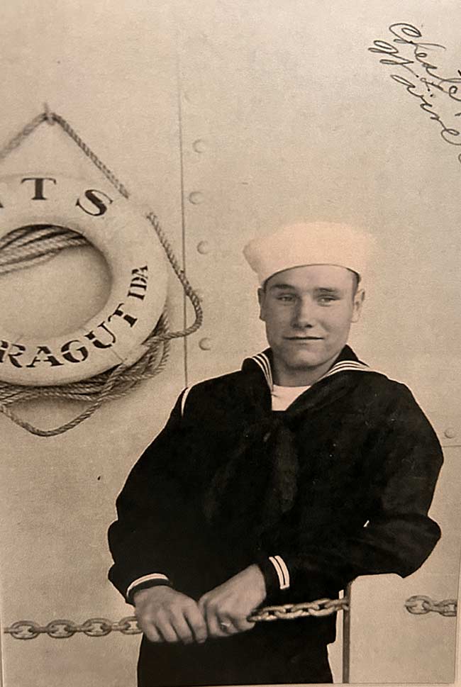 Chet Warner at U.S. Naval Training Station in Farragut, Idaho in 1943. | Courtesy photo