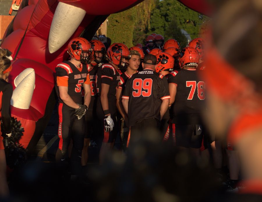 Idaho Falls player get ready to enter the stadium. | Allan Steele, EastIdahoSports.com.