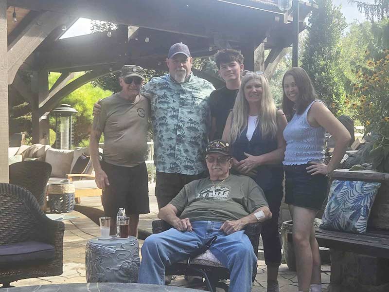 Family photo with Paul Griffith, left, and John (Paul's brother), Kevin, Max Thompson (Kevin’s son/Paul’s grandson), Beth Gilmer (Paul's niece) and Courtney Griffith (Paul's daughter) | Courtesy Courtney Griffith