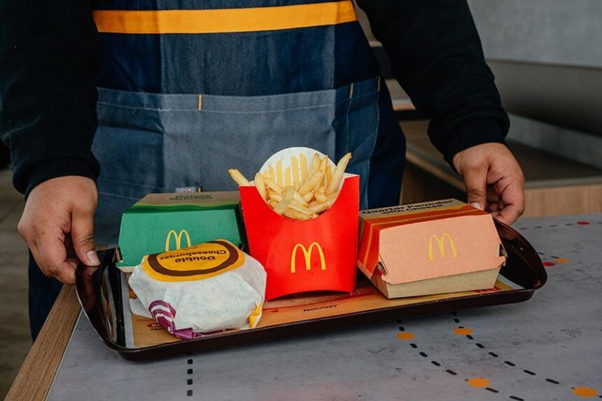 tray with McDonald's food