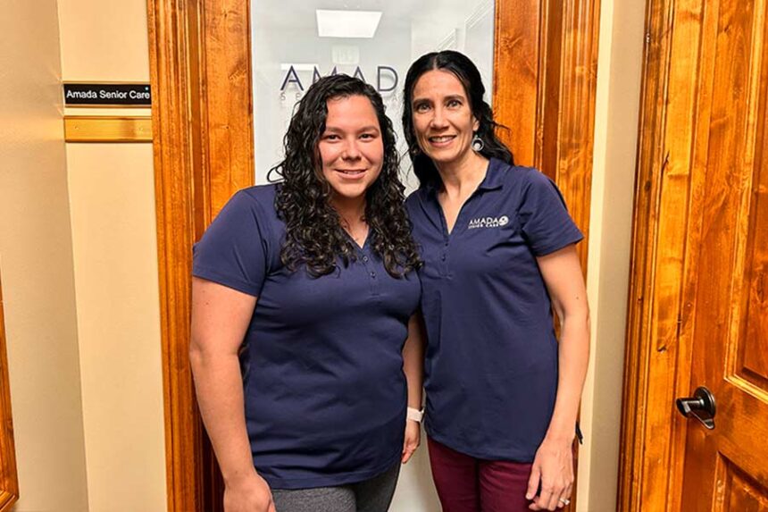 Olga Szobonya, left, and Noelia Creager are co-owners of Amada Senior Care, a home healthcare service in Idaho Falls. | Rett Nelson, EastIdahoNews.com