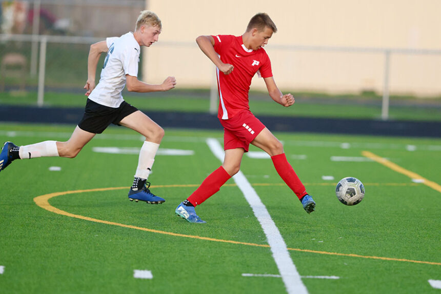 Pocatello soccer, Jason Boyle scores against Century