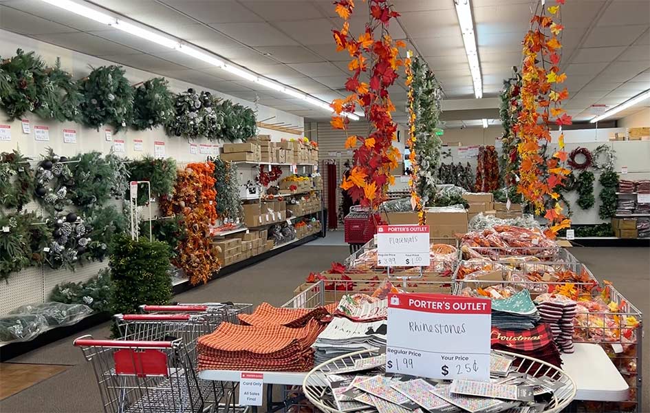 Seasonal items for sale inside Porter's Outlet Store at 35 College Avenue in Rexburg. | Rett Nelson, EastIdahoNews.com