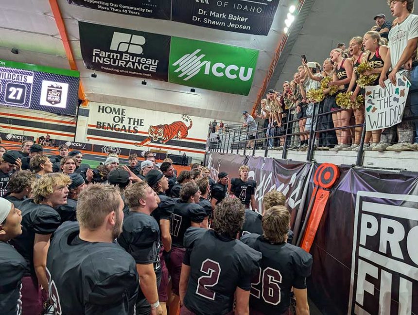 Rigby players interact with the student body immediately after the victory. | Kalama Hines, EastIdahoSports.com