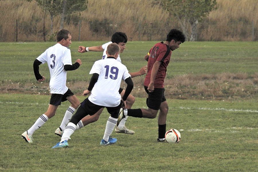 American Falls boys soccer Erik Morales scores against Snake River