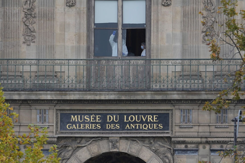 Police officers work inside the Louvre museum, Sunday, Oct. 19, 2025 in Paris. | Thibault Camus, Associated Press