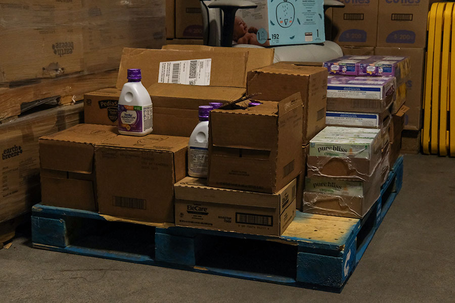 On Oct. 27, a skid at the Idaho Falls Community Food Basket with what's left of it's supply of baby formula. | Daniel V. Ramirez, EastIdahoNews.com