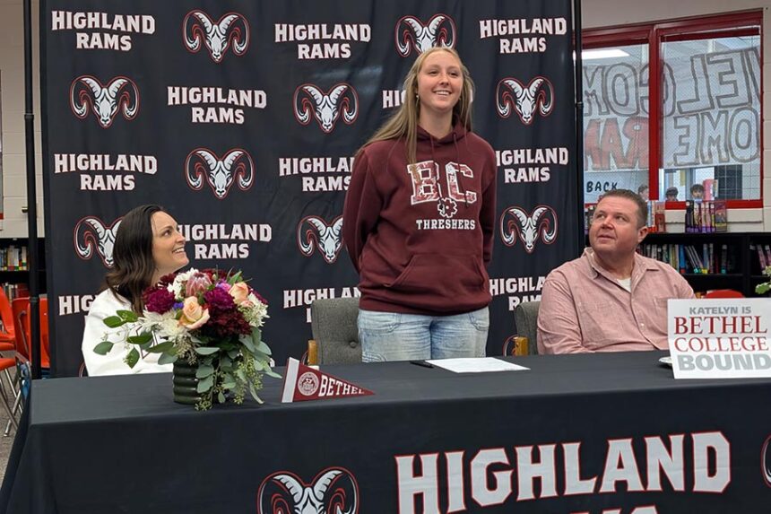 Highland softball Katelyn Humphrys