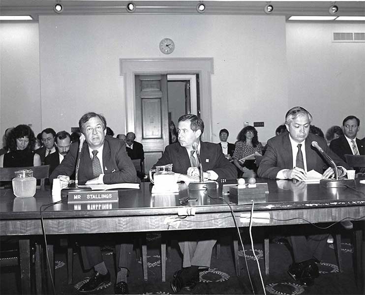 Richard Stallings, left, testifying before a House committee. With him are former Idaho Congressman Larry LaRocco and former Idaho Attorney General Larry Echo Hawk. | Courtesy Cary Jones