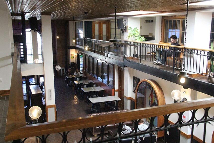 The view of Station Square's dining area from the second floor mezzanine.
