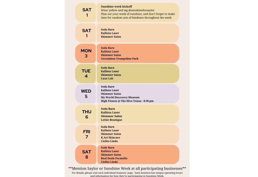 Sunshine Week schedule