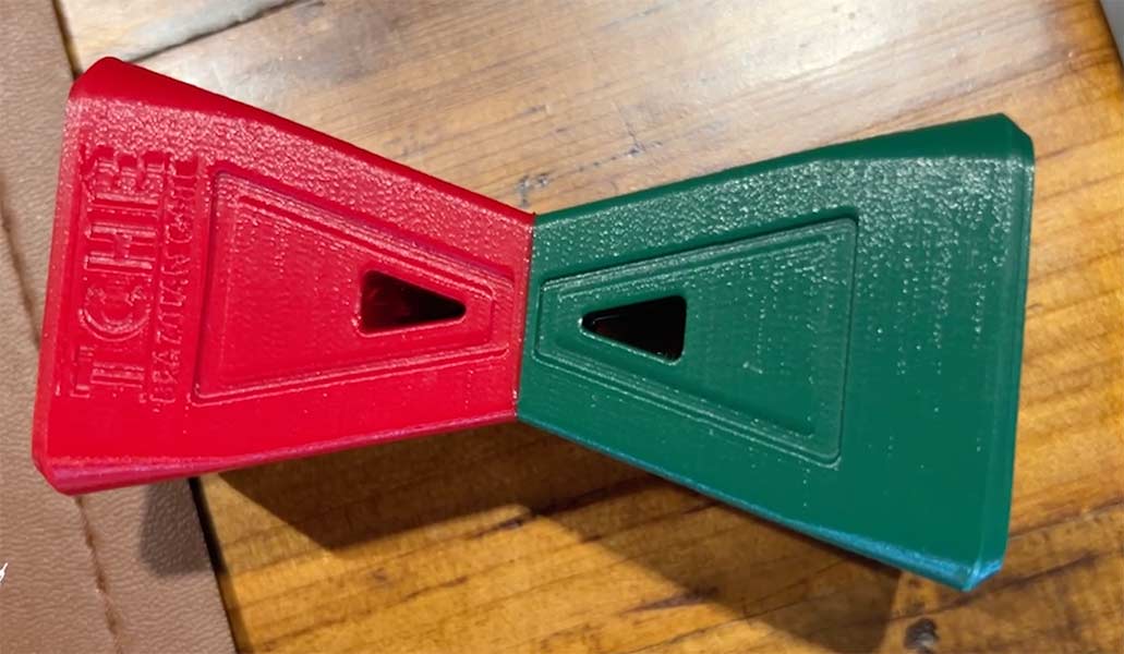 TCHE customers use this object to let servers whether they want meat brought to their table.  The green side up means yes and the red side up means no. | Rett Nelson, EastIdahoNews.com