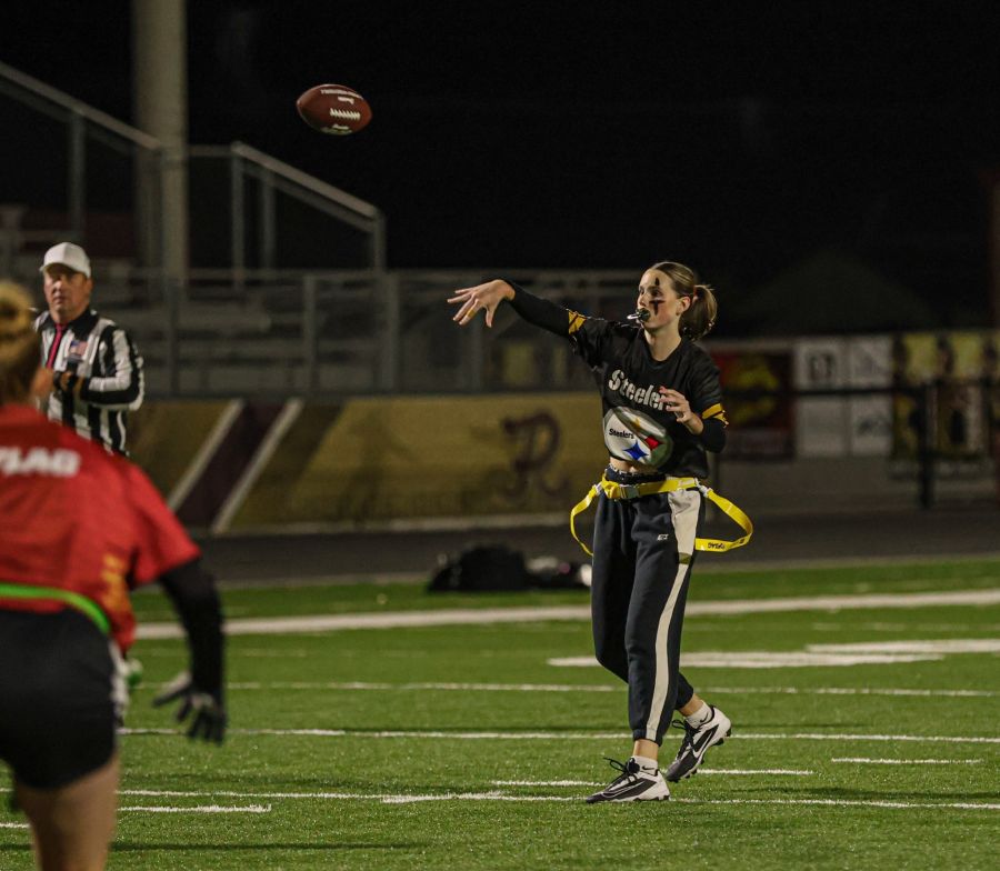 Rigby quarterback passes downfield. The junior finished with three TD passes. |Courtesy Heidi Freeman.