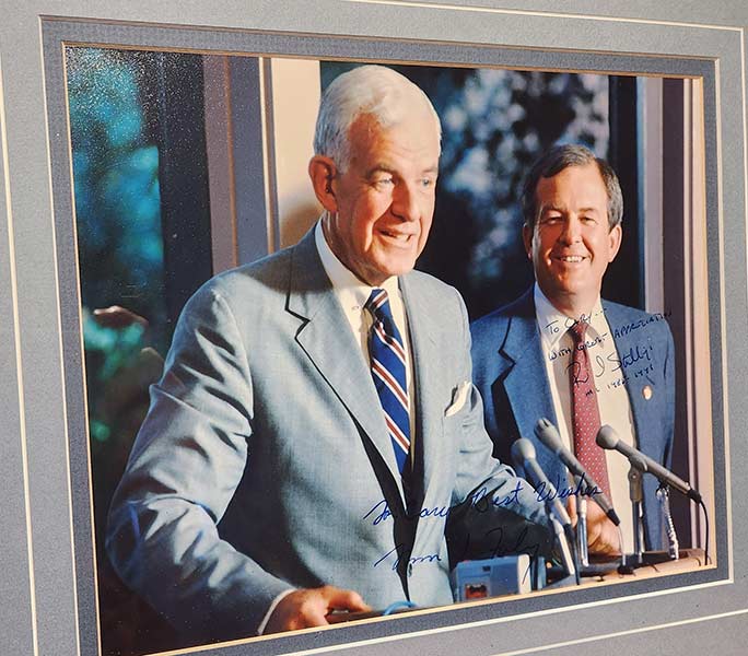 Former U.S. House Speaker Tom Foley, left, with Richard Stallings | Courtesy Cary Jones