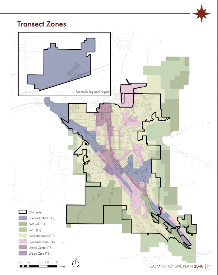 A future land use map of Pocatello.