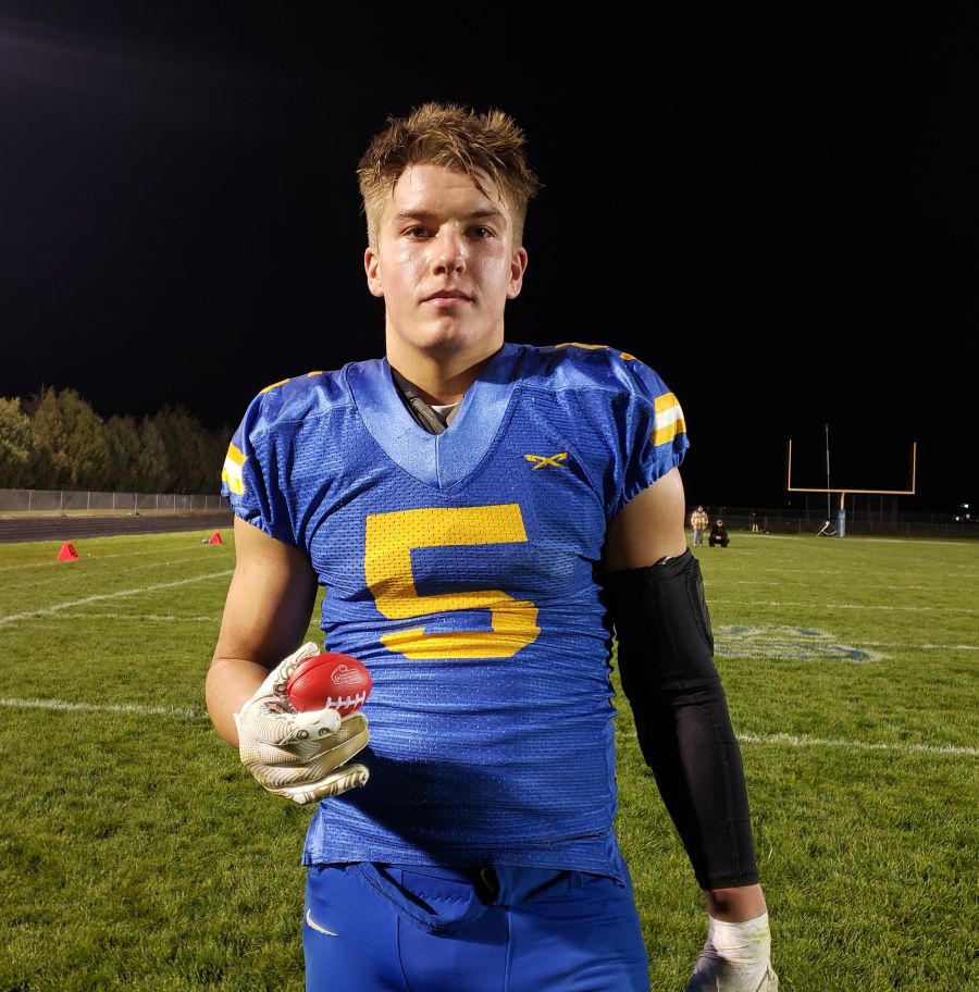 Ririe senior Kolter Lewis was name East Idaho Sports Player of the Game after rushing for three touchdowns. | Allan Steele, EastIdahoSports.com.
