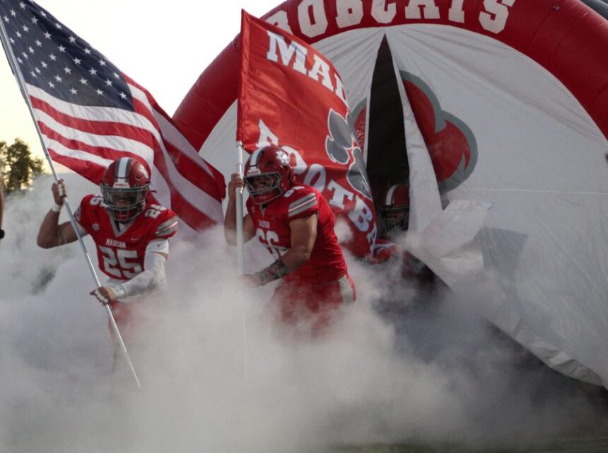Madison players take the field prior to Friday's game against Rigby. | Allan Steele, EastIdahoSports.