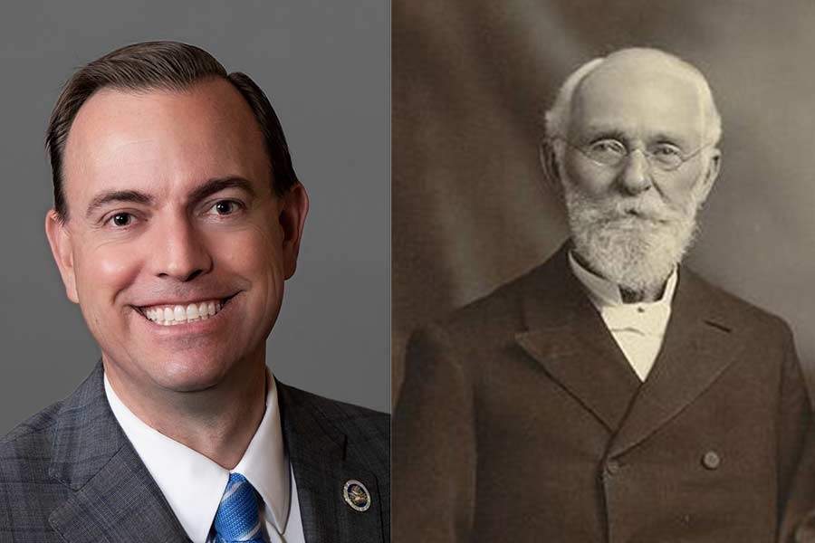 Mike Winder, left, is the third great-grandson of John Winder, right, who founder Winder Farms in Millcreek, Utah. | Courtesy photos