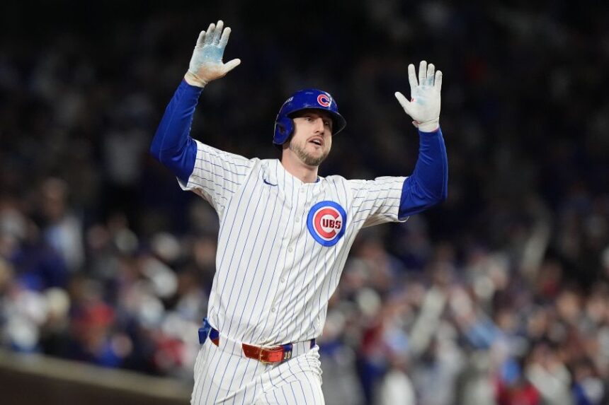 Chicago Cubs' Kyle Tucker (30) runs the bases after hitting a solo home run during the seventh inning of Game 4 of baseball's National League Division Series against the Milwaukee Brewers Thursday, Oct. 9, 2025, in Chicago. (AP Photo/Nam Y. Huh)