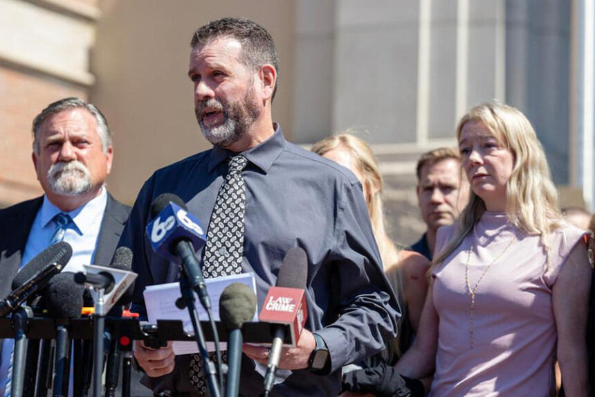 family of Madison Mogen speaks at courthouse