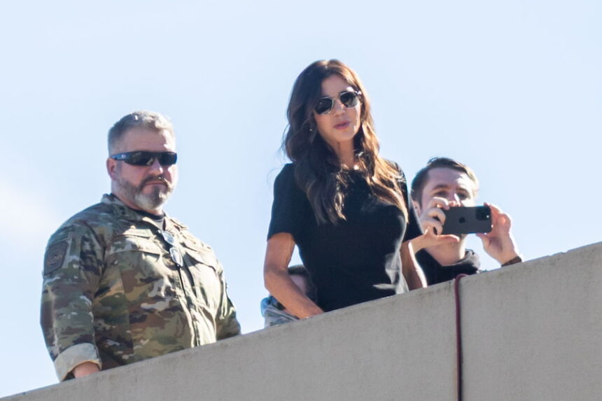Noem on roof of ICE facility