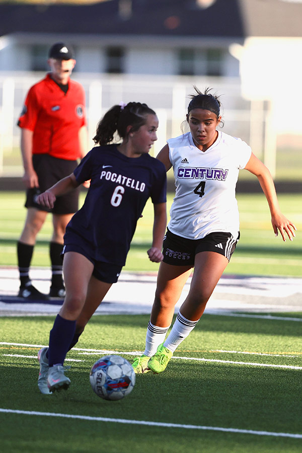 Pocatello girls soccer Carlie Contreras, Century girls soccer Araya Trejo