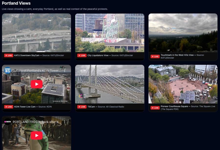 Portland, Oregon, webcams