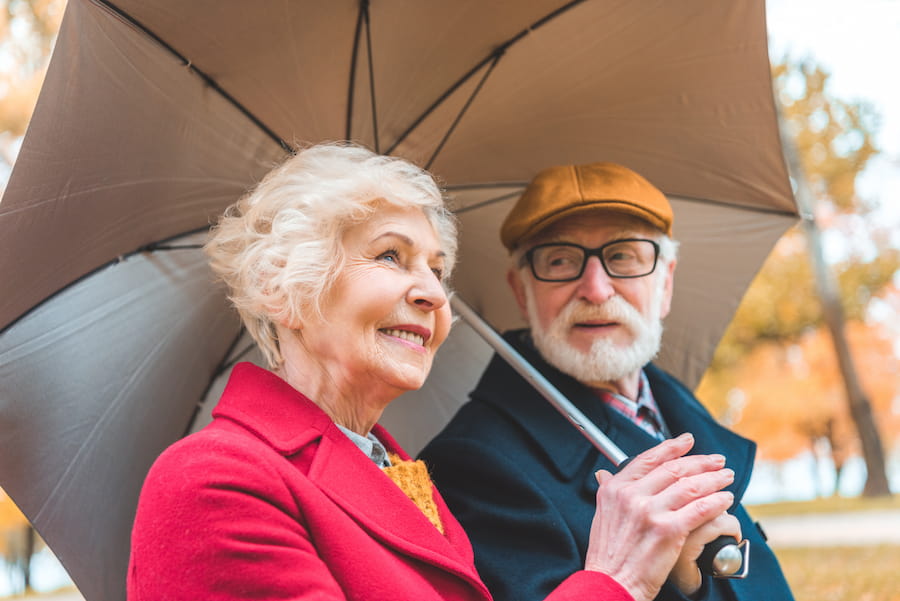 portrait of senior couple in autumn