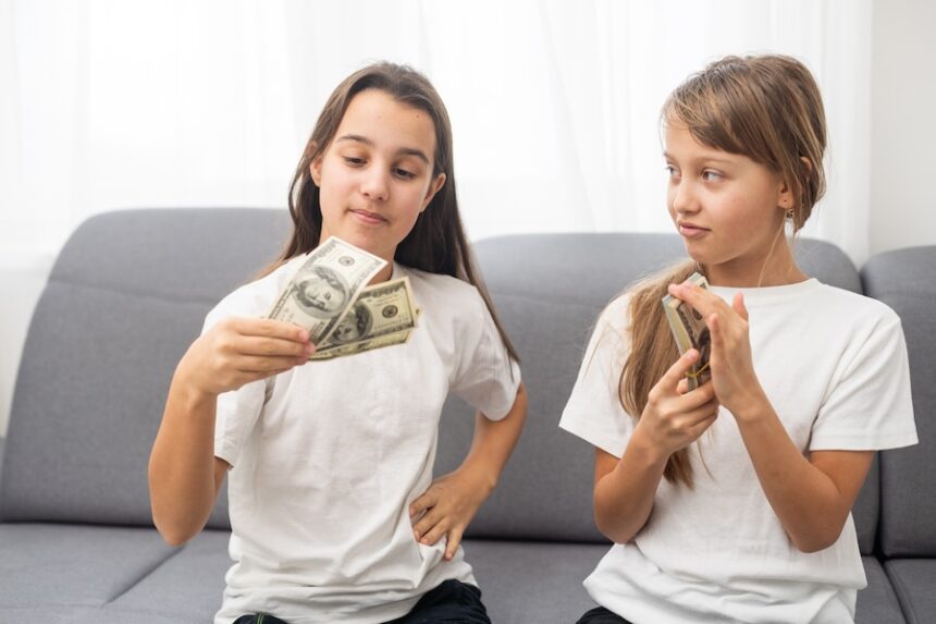 portrait of two business children with us dollars 2025 01 07 16 03 42 utc