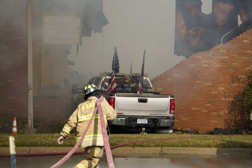 firefighters at Latter-day Saint church