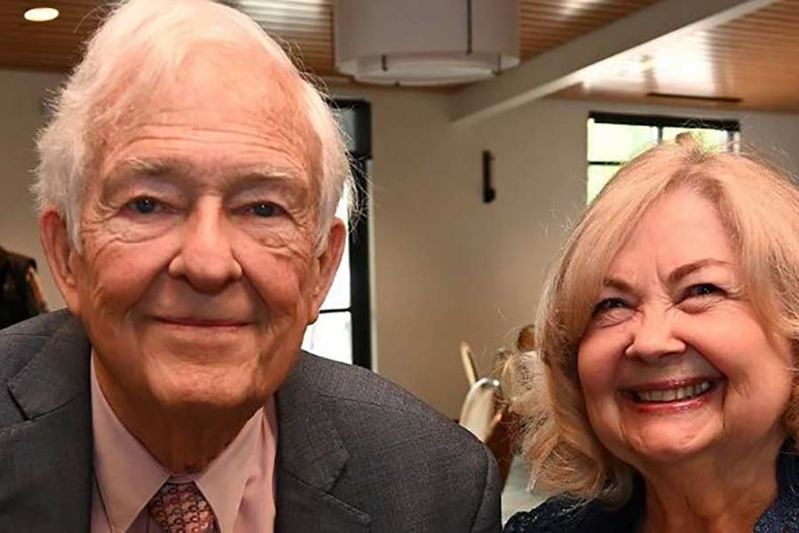 Richard Stallings, left, with his wife, Rebecca, at a recent event with the Bannock County Democrats | Courtesy Idaho Democratic Party
