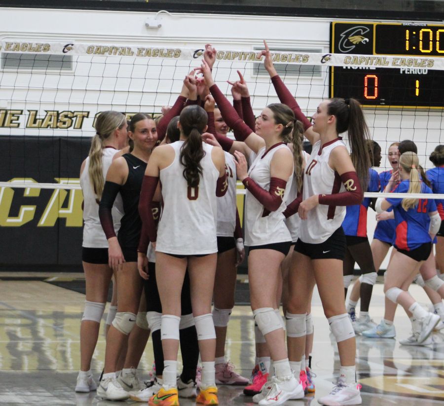 Rigby players huddle during Thursday's match against Coeur d'Alene. | Allan Steele, EastIdahoSports.com.