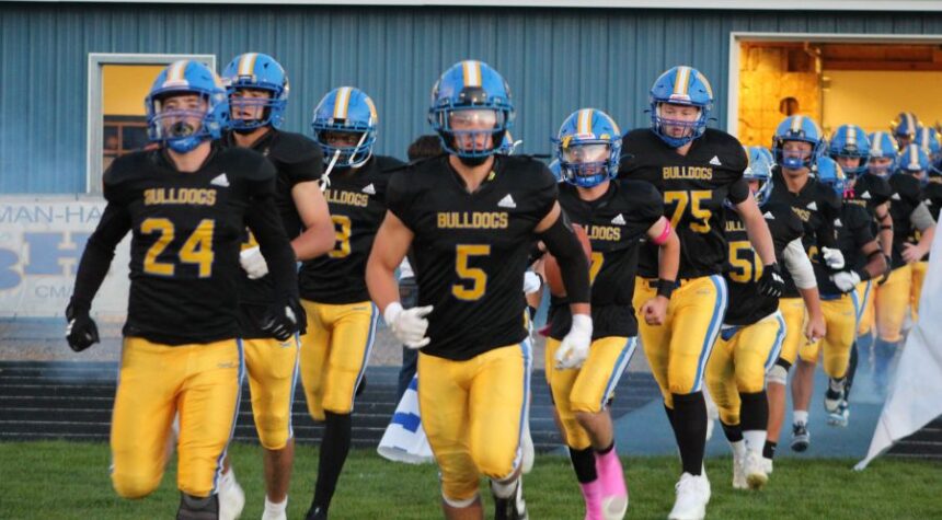 Ririe players take the field prior to Friday's game against West Jefferson. | Allan Steele, EastIdahoSports.com.