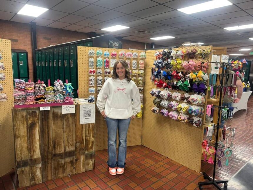 A vendor at the craft fair