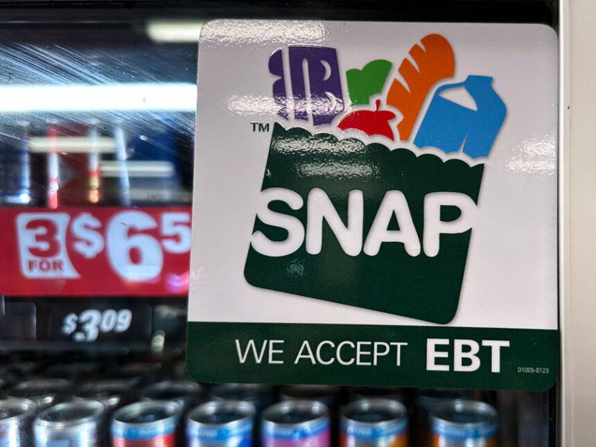 NAP EBT information sign is displayed at a gas station in Riverwoods, Ill., Saturday, Nov. 1, 2025. | Nam Y. Huh, Associated Press
