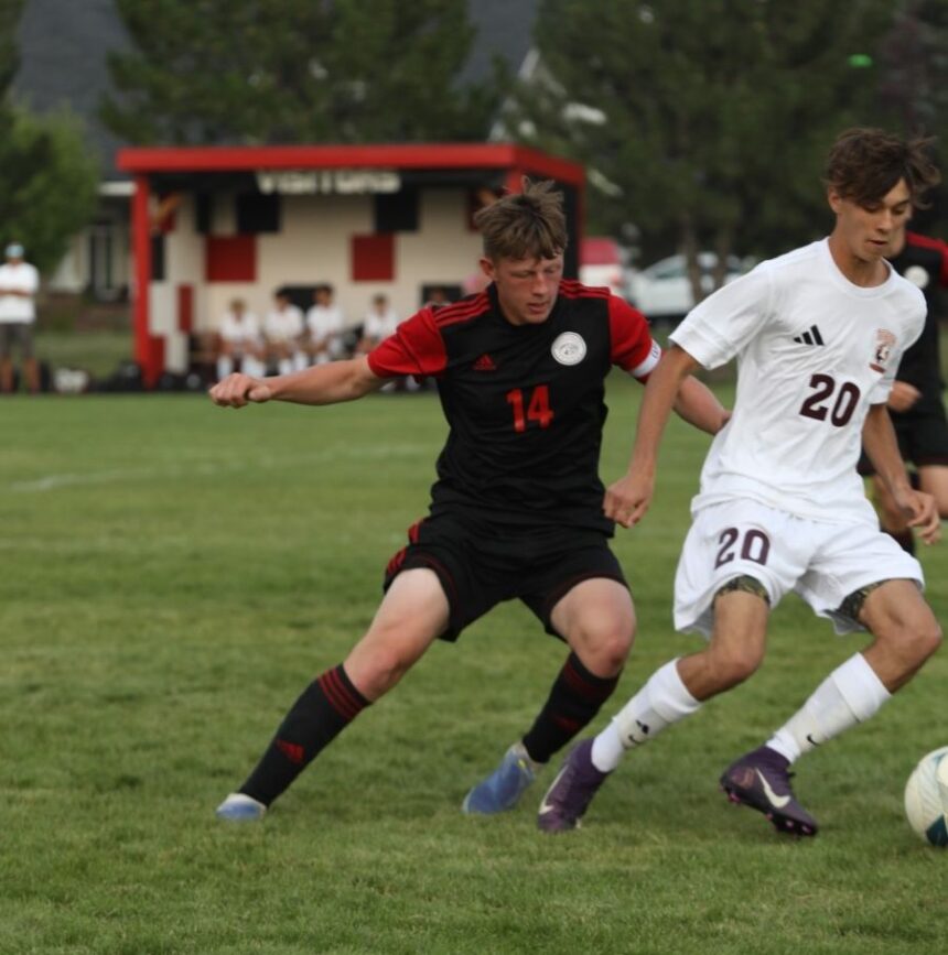 Bryson Bushman (14) of South Fremont defends during a game earlier this season. | Courtesy photo.