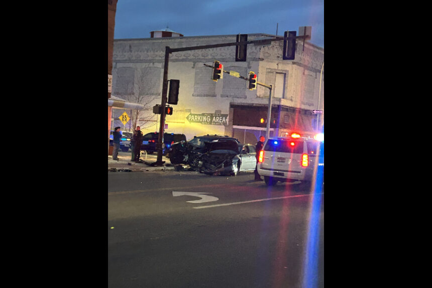 Two-vehicle crash was reported at around 5 p.m. in downtown Idaho Falls resulting lane clouser. | Kolby Mumm, EastIdahoNews.com