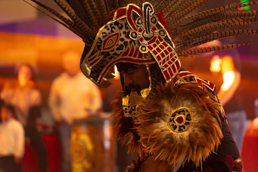 In an opening ceremony to welcome the spirits of dead relatives, dancers from Dance Azteca Quetzalcoatl perfromed traditional dances to welcome them into the festivities. | Daniel V. Ramirez, EastIdahoNews.com