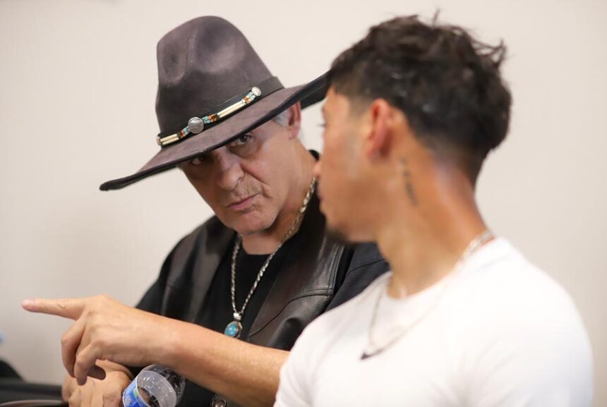 Nars Martinez offering advice to Adrian Jurado during a sparring session at the Idaho Falls Boxing Club. | Courtesy Corey Taule