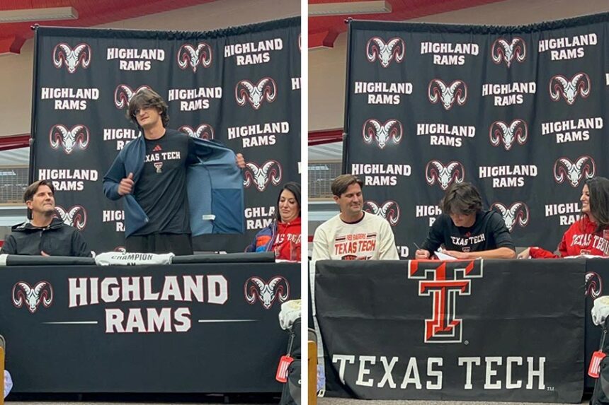 Highland's Spencer Van Orden signs with Texas Tech